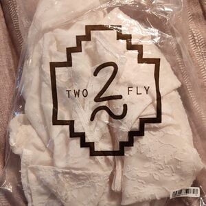 Two Fly White Textured Fabric